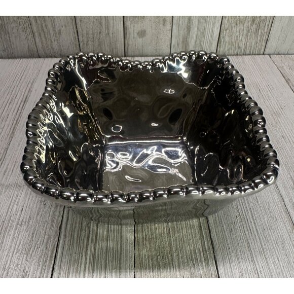 Pampa Bay Verona Square Salad Serving Bowl Medium Silver 4.5''x4.5'' - Picture 1 of 9